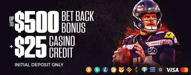 100% BET BACK BONUS + $25 CASINO CREDIT