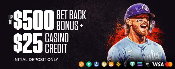 100% BET BACK BONUS + $25 CASINO CREDIT