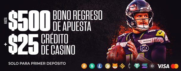 BONO DE REEMBOLSO DEL 100% + $25 EN CRÉDITO DE CASINO