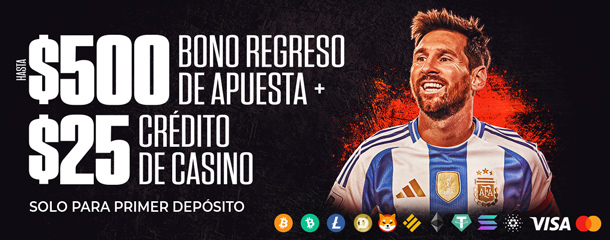 BONO DE REEMBOLSO DEL 100% + $25 EN CRÉDITO DE CASINO