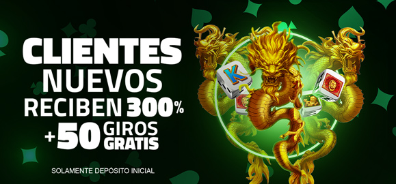 BONO DE REGISTRO DE CASINO DEL 300% + GIROS GRATIS